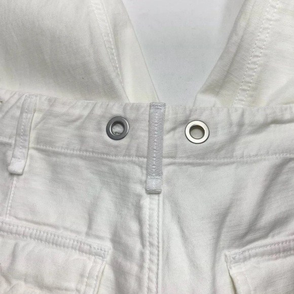 RAG & BONE White Cotton Straight Wide Leg Crop Pants Raw Hem Distressed Pants - Picture 12 of 14